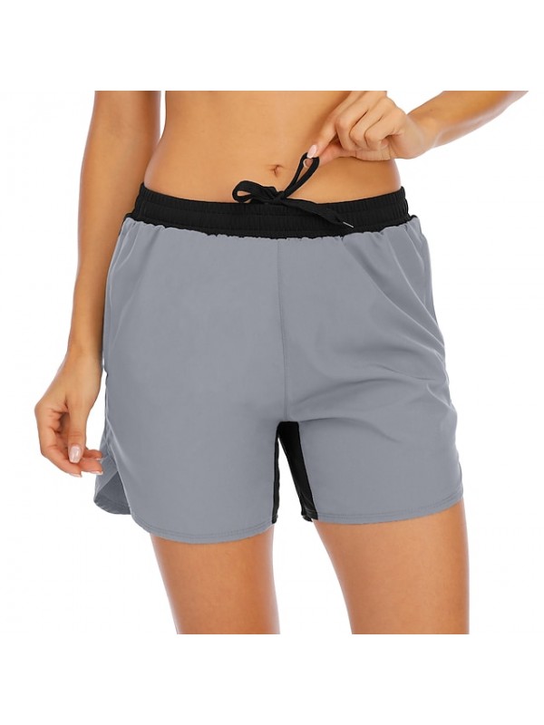 Women's Casual / Sporty Cargo Shorts Moisture Wicking Breathable Soft Daily Sweatpants Shorts Pants Solid Color Short Patchwork #8702918