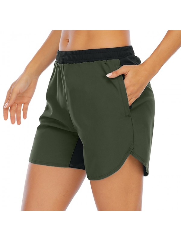 Women's Casual / Sporty Cargo Shorts Moisture Wicking Breathable Soft Daily Sweatpants Shorts Pants Solid Color Short Patchwork #8702918