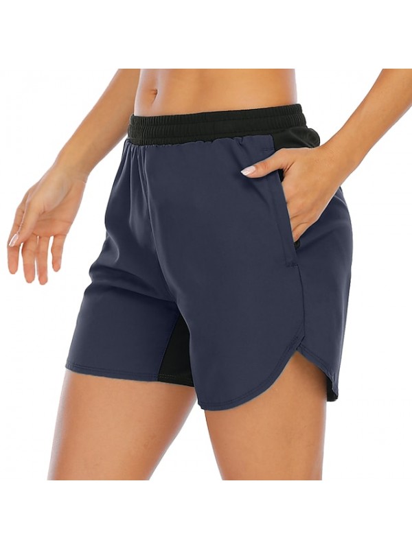 Women's Casual / Sporty Cargo Shorts Moisture Wicking Breathable Soft Daily Sweatpants Shorts Pants Solid Color Short Patchwork #8702918