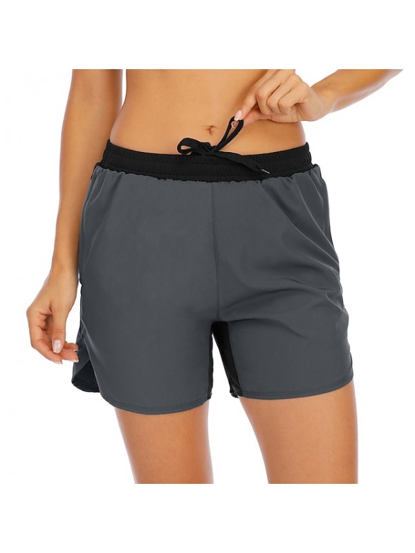 Women's Casual / Sporty Cargo Shorts Moisture Wicking Breathable Soft Daily Sweatpants Shorts Pants Solid Color Short Patchwork #8702918