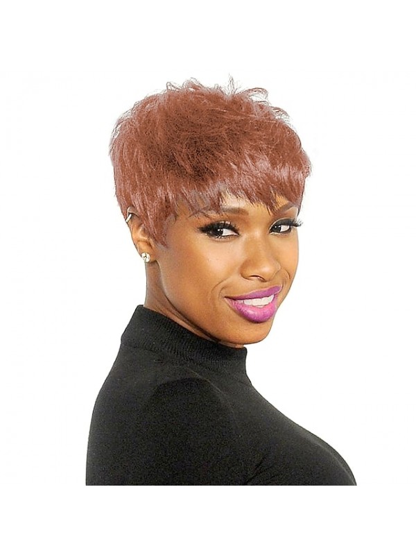 Human Hair Blend Wig Short Straight Layered Haircut Short Hairstyles 2020 Berry Classic Straight Black Blonde Brown Natural Capless Women's Palest Blonde Honey Blonde / Bleached Blonde Blonde 8 inch #5310419