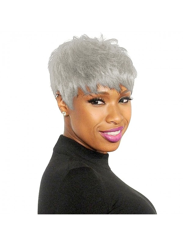 Human Hair Blend Wig Short Straight Layered Haircut Short Hairstyles 2020 Berry Classic Straight Black Blonde Brown Natural Capless Women's Palest Blonde Honey Blonde / Bleached Blonde Blonde 8 inch #5310419