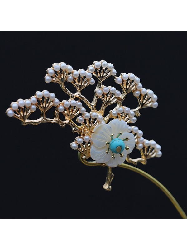 Pearl Hair Stick Chinese Hairpin Hair Sticks for Women Flower Hair Chopsticks Vintage Tassel Handmade Hair Pin Chignon Jewelry Accessories for Girls #9028953