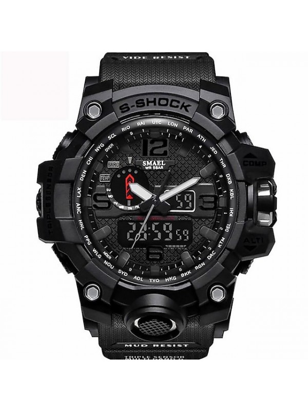 S-SHOCK for Men's Analog - Digital Casual Vintage Calendar / date / day Luminous Stopwatch Plastic / Noctilucent / Large Dial #5731218