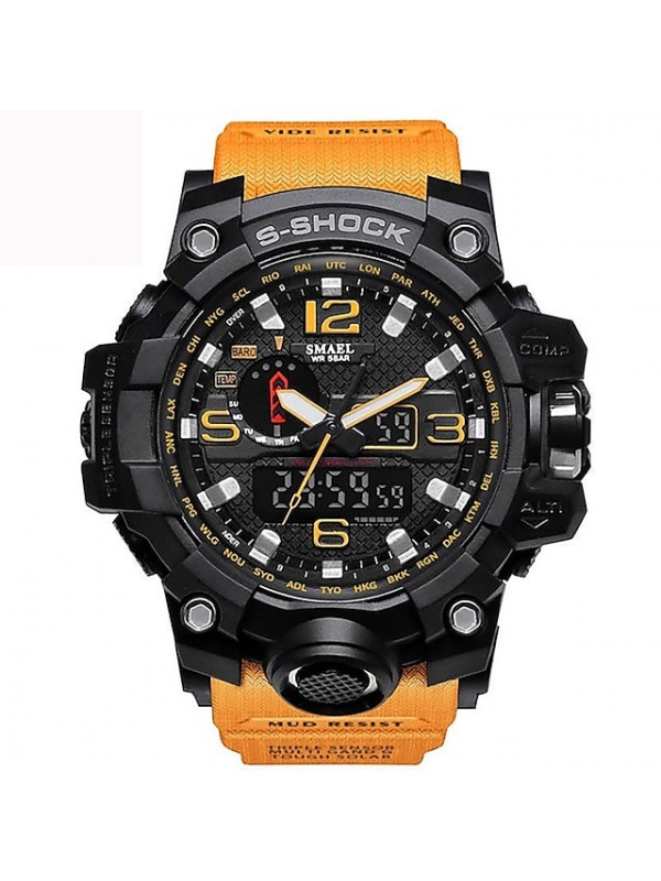 S-SHOCK for Men's Analog - Digital Casual Vintage Calendar / date / day Luminous Stopwatch Plastic / Noctilucent / Large Dial #5731218