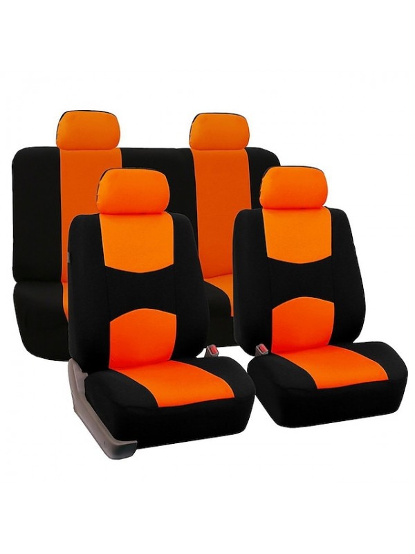 Car Seat Covers Full Set Front and Rear Split Bench Seat Protectors Easy Install with Two-Tone Accent Universal Fit Interior Accessories for5 Passenger Auto Truck Van SUV Side Airbag Compatible with S #8919051