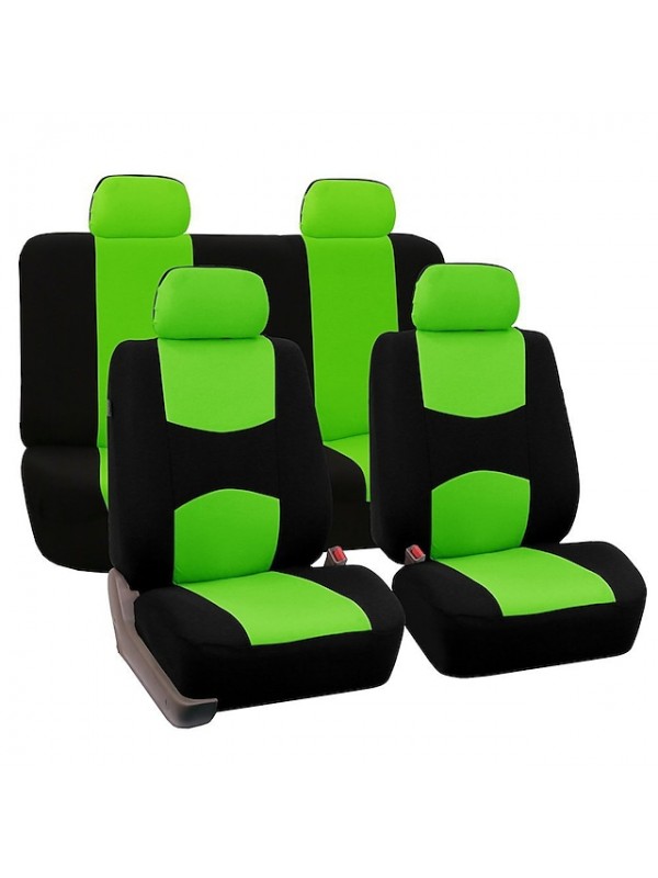 Car Seat Covers Full Set Front and Rear Split Bench Seat Protectors Easy Install with Two-Tone Accent Universal Fit Interior Accessories for5 Passenger Auto Truck Van SUV Side Airbag Compatible with S #8919051