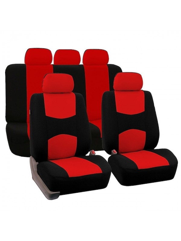 Car Seat Covers Full Set Front and Rear Split Bench Seat Protectors Easy Install with Two-Tone Accent Universal Fit Interior Accessories for5 Passenger Auto Truck Van SUV Side Airbag Compatible with S #8919051