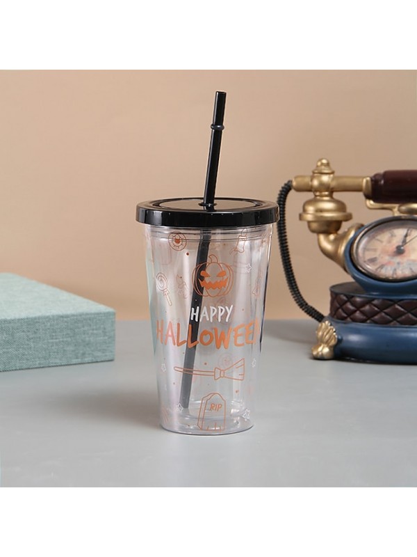 Halloween Themed Straw Cup Double-layer Insulation American Cartoon Accompanying Cup #8849997