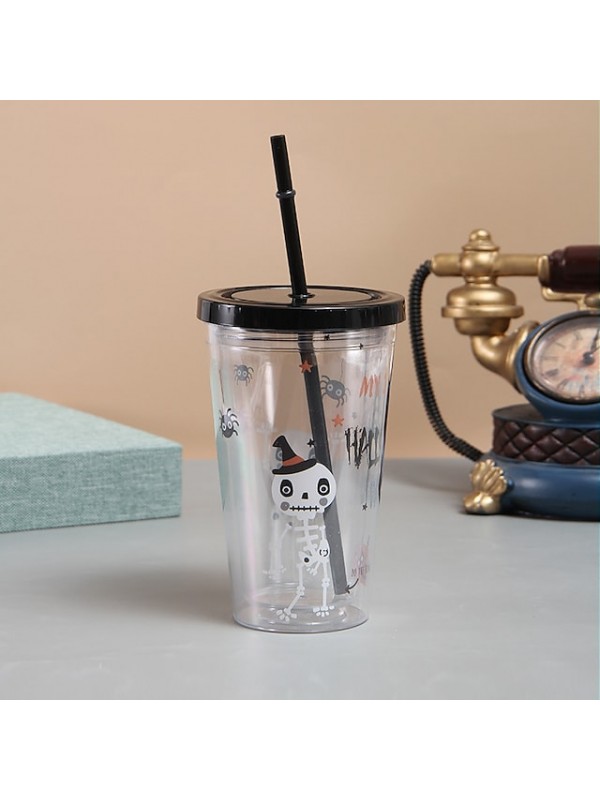 Halloween Themed Straw Cup Double-layer Insulation American Cartoon Accompanying Cup #8849997