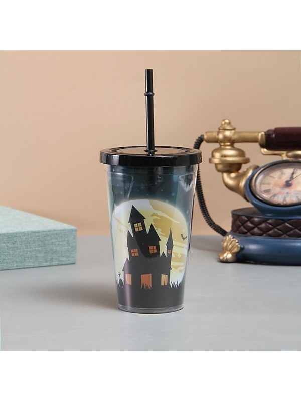 Halloween Themed Straw Cup Double-layer Insulation American Cartoon Accompanying Cup #8849997