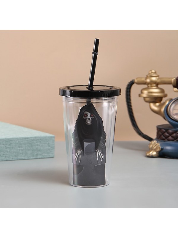 Halloween Themed Straw Cup Double-layer Insulation American Cartoon Accompanying Cup #8849997