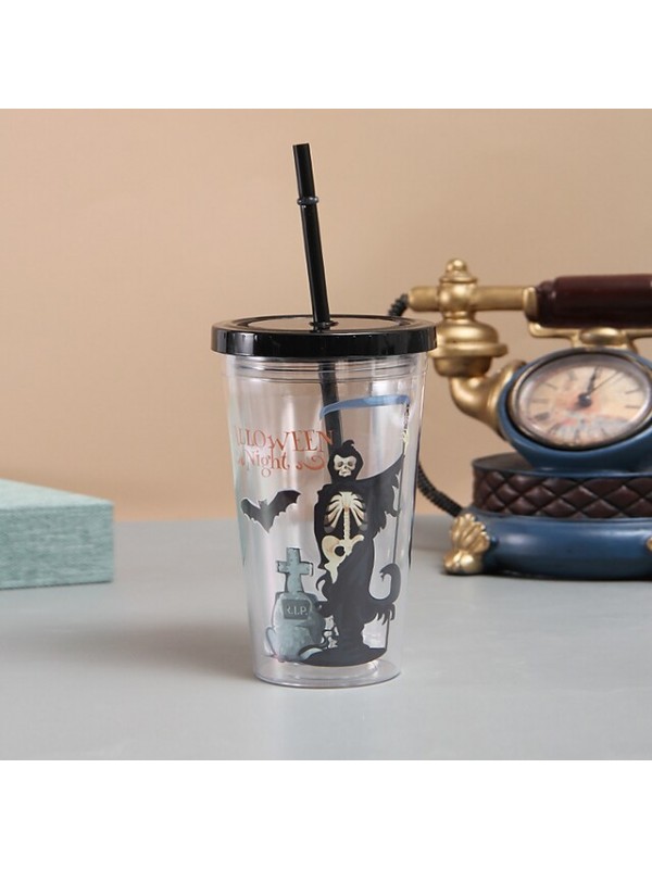 Halloween Themed Straw Cup Double-layer Insulation American Cartoon Accompanying Cup #8849997