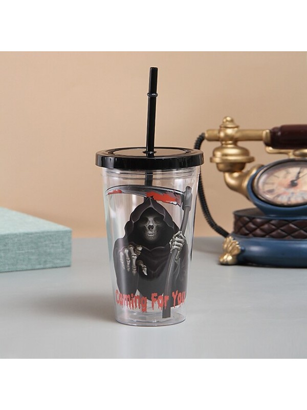 Halloween Themed Straw Cup Double-layer Insulation American Cartoon Accompanying Cup #8849997