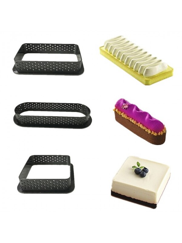 Tart Ring Tartlet Molds French Dessert Mousse Cake Mould Cake Baking Cake Decor Perforated Round Mold Ring Kitchen Baking Tools #8712482