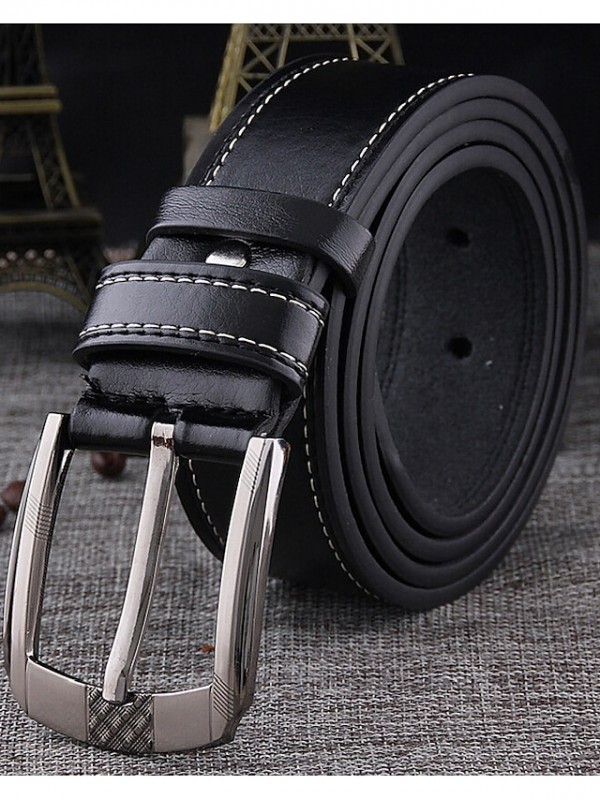 Men's Waist Belt Daily Coffee Camel Belt Solid Color / Leather #8818956