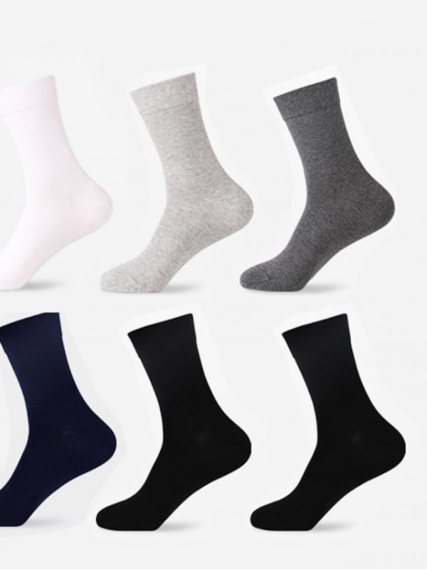 Comfort Men's Socks Solid Colored Stockings Socks Medium Business Multi color 6 Pairs #8814962