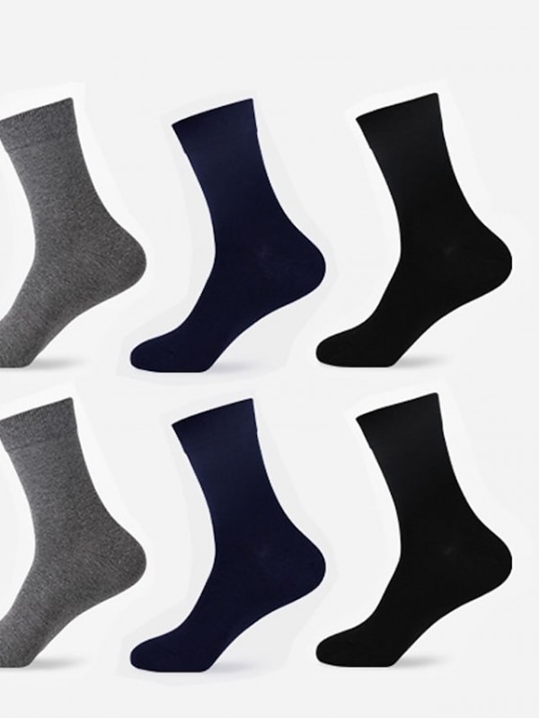 Comfort Men's Socks Solid Colored Stockings Socks Medium Business Multi color 6 Pairs #8814962
