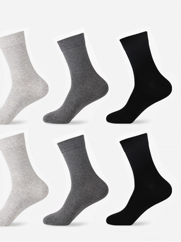 Comfort Men's Socks Solid Colored Stockings Socks Medium Business Multi color 6 Pairs #8814962