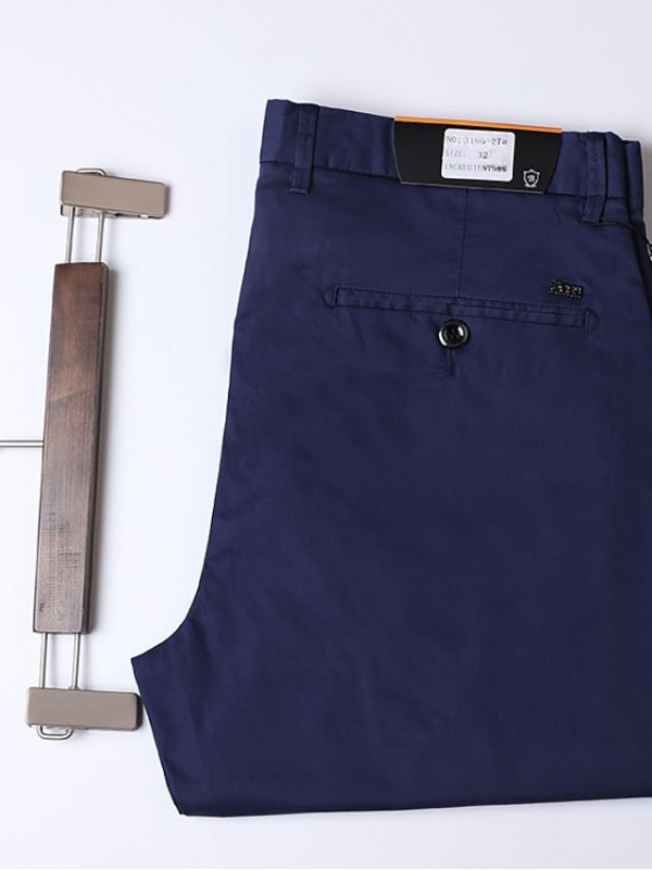 Men's Casual Chino Dress Pants Straight Pants Classic Pocket Full Length Pants Business Casual Micro-elastic Solid Color Cotton Comfort Outdoor Mid Waist ArmyGreen Green Blue Black Gray 32 33 34 36 38 #8843701