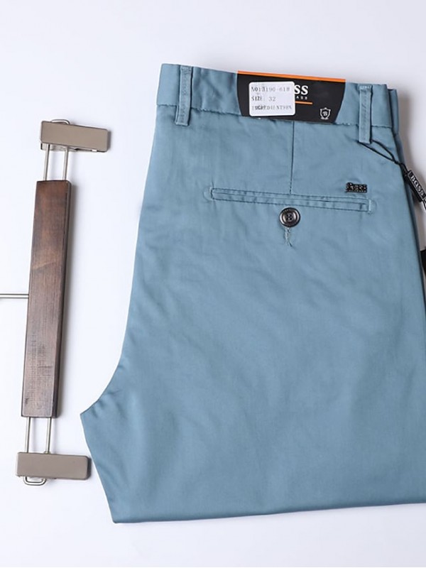 Men's Casual Chino Dress Pants Straight Pants Classic Pocket Full Length Pants Business Casual Micro-elastic Solid Color Cotton Comfort Outdoor Mid Waist ArmyGreen Green Blue Black Gray 32 33 34 36 38 #8843701