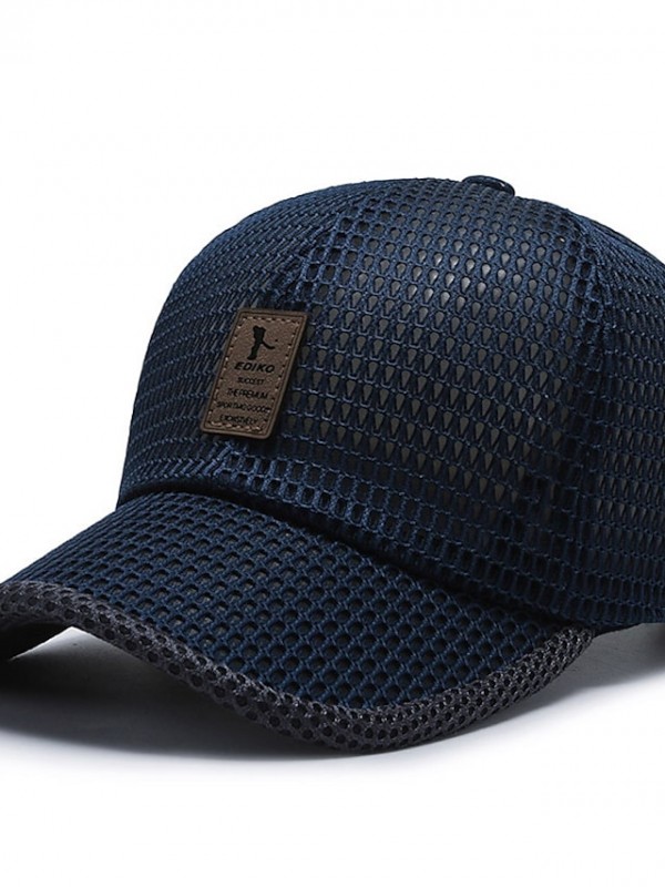 Men's Simple Baseball Cap Dailywear Outdoor Mesh Letter Black Dark Gray Hat Windproof Breathable Ultraviolet Resistant / Fall / Spring / Summer #8897948