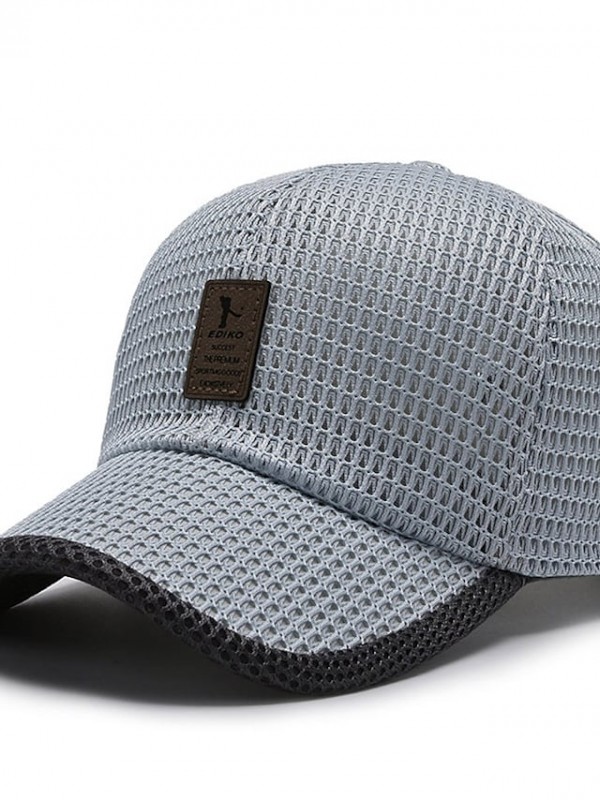 Men's Simple Baseball Cap Dailywear Outdoor Mesh Letter Black Dark Gray Hat Windproof Breathable Ultraviolet Resistant / Fall / Spring / Summer #8897948