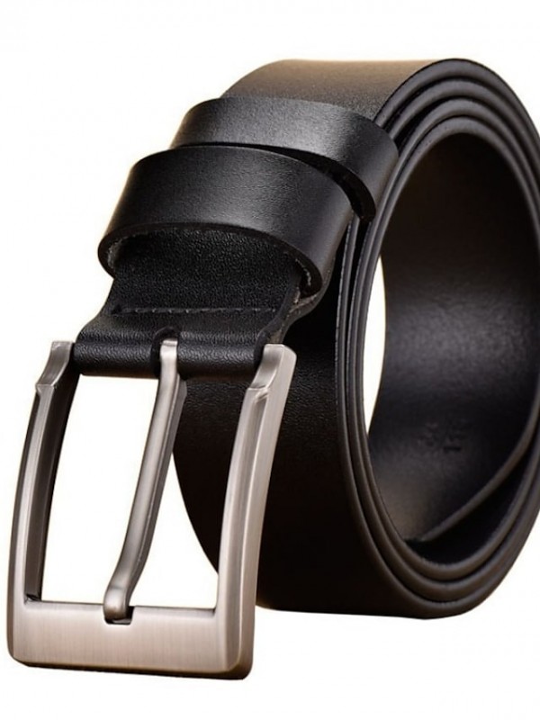 Men's Wide Belt Leather Belt Solid Colored #8678634