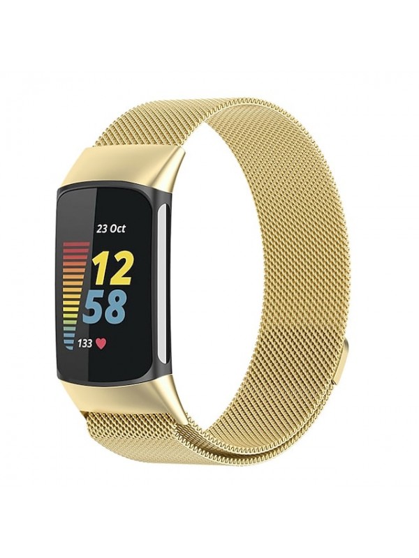 1 pcs Smart Watch Band for Fitbit Charge 5 Stainless Steel Smartwatch Strap Magnetic Adjustable Milanese Loop Charge 5 Replacement  Wristband #8935844