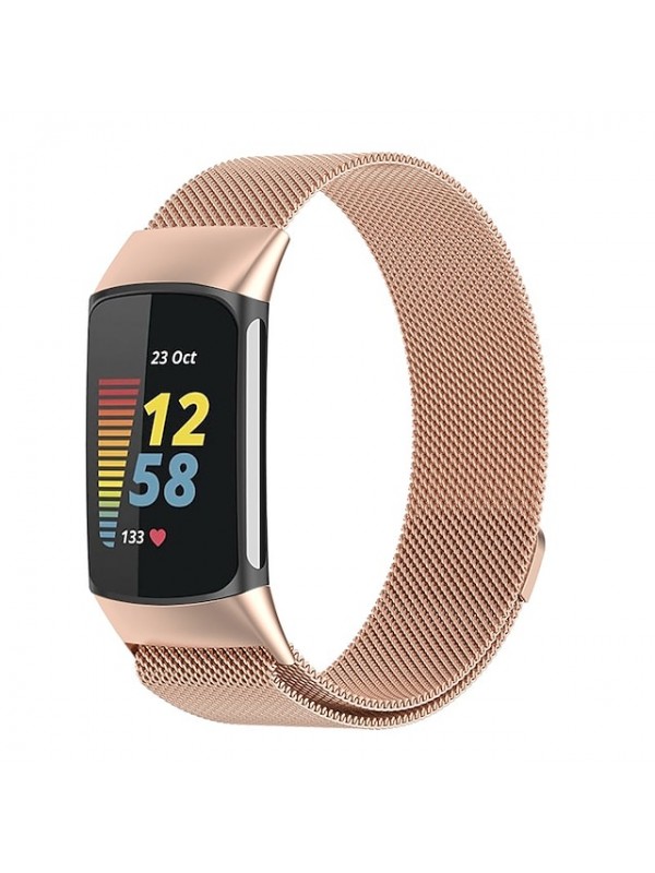 1 pcs Smart Watch Band for Fitbit Charge 5 Stainless Steel Smartwatch Strap Magnetic Adjustable Milanese Loop Charge 5 Replacement  Wristband #8935844