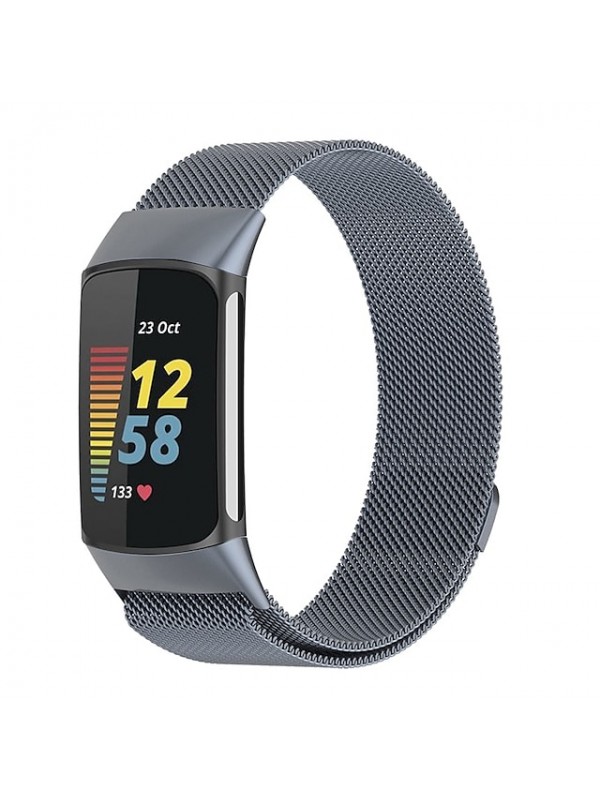 1 pcs Smart Watch Band for Fitbit Charge 5 Stainless Steel Smartwatch Strap Magnetic Adjustable Milanese Loop Charge 5 Replacement  Wristband #8935844