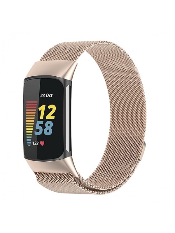 1 pcs Smart Watch Band for Fitbit Charge 5 Stainless Steel Smartwatch Strap Magnetic Adjustable Milanese Loop Charge 5 Replacement  Wristband #8935844