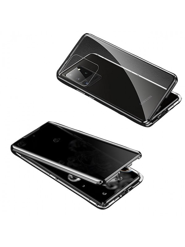 Privacy Magnetic Phone Case For Samsung Galaxy S21 S20 Ultra Plus A72 A52 A42 A32 Note 20 Ultra Note 10 9 8 Double Sided Glass 360 Protection Shockproof Anti Peeping Magnetic Adsorption #8186039