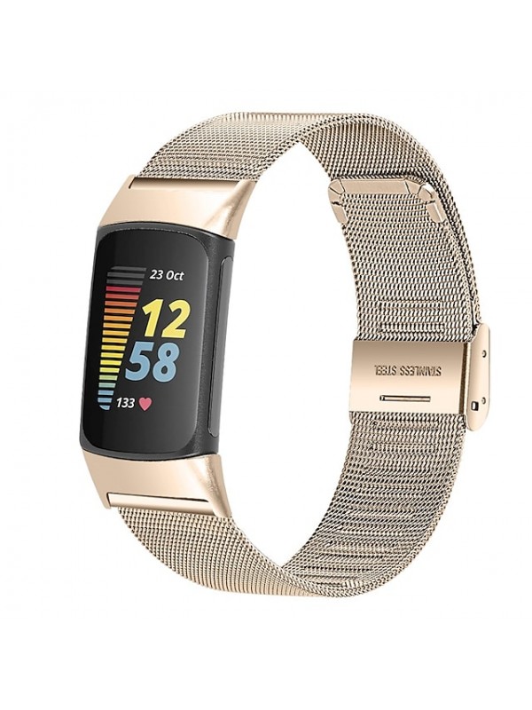 1 pcs Smart Watch Band for Fitbit Charge 5 Stainless Steel Smartwatch Strap Breathable Milanese Loop Replacement  Wristband #8927019