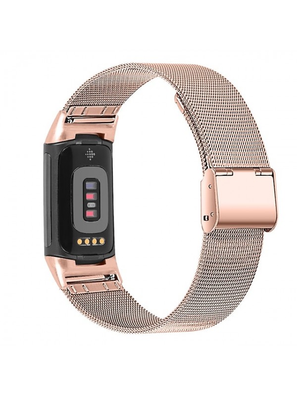 1 pcs Smart Watch Band for Fitbit Charge 5 Stainless Steel Smartwatch Strap Breathable Milanese Loop Replacement  Wristband #8927019