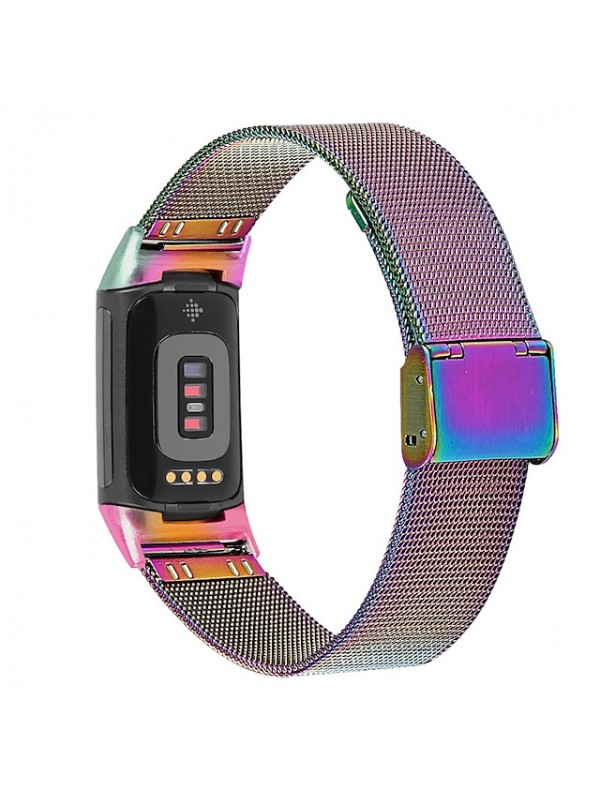 1 pcs Smart Watch Band for Fitbit Charge 5 Stainless Steel Smartwatch Strap Breathable Milanese Loop Replacement  Wristband #8927019