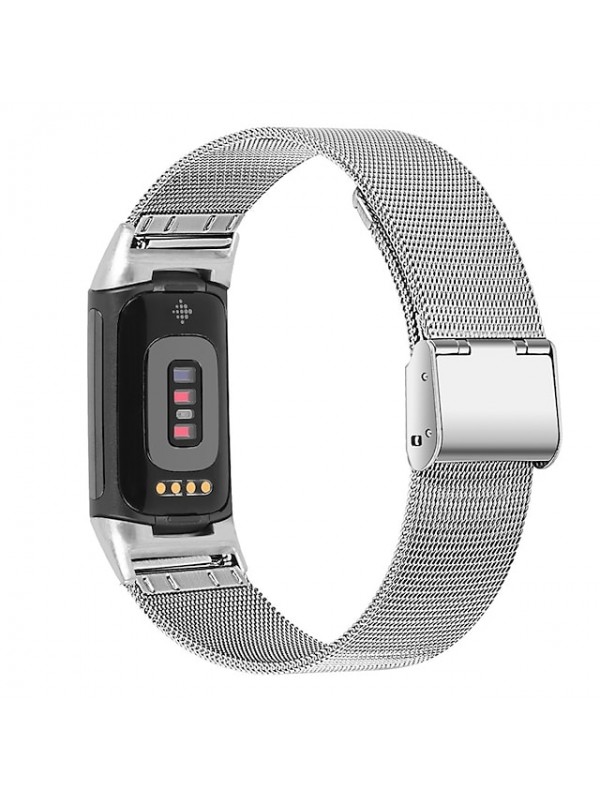 1 pcs Smart Watch Band for Fitbit Charge 5 Stainless Steel Smartwatch Strap Breathable Milanese Loop Replacement  Wristband #8927019