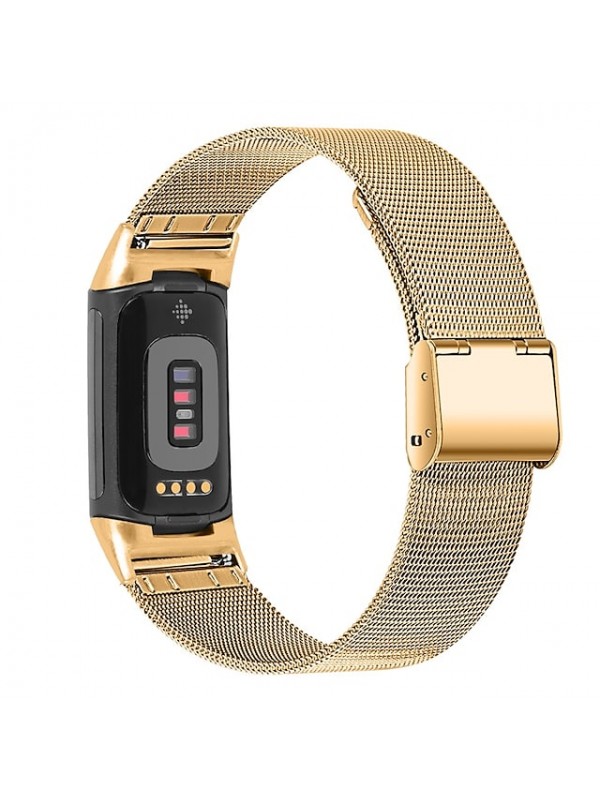 1 pcs Smart Watch Band for Fitbit Charge 5 Stainless Steel Smartwatch Strap Breathable Milanese Loop Replacement  Wristband #8927019