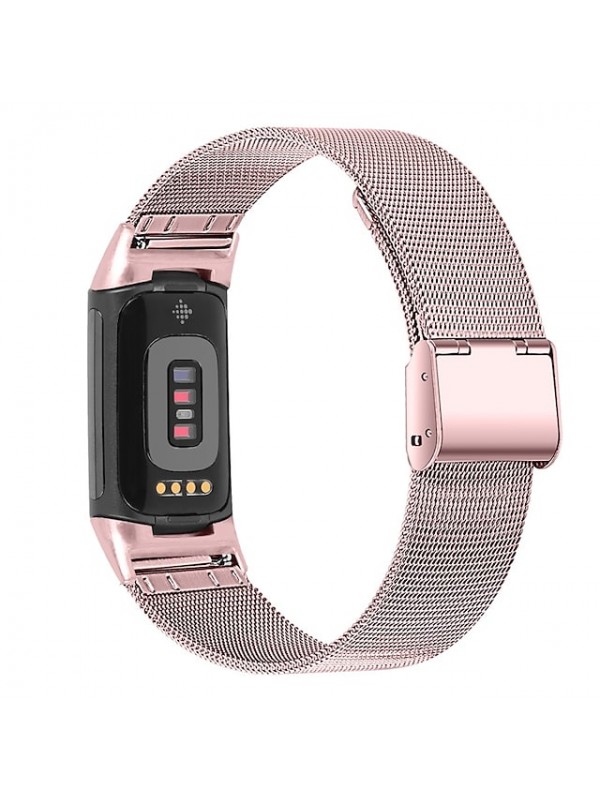 1 pcs Smart Watch Band for Fitbit Charge 5 Stainless Steel Smartwatch Strap Breathable Milanese Loop Replacement  Wristband #8927019