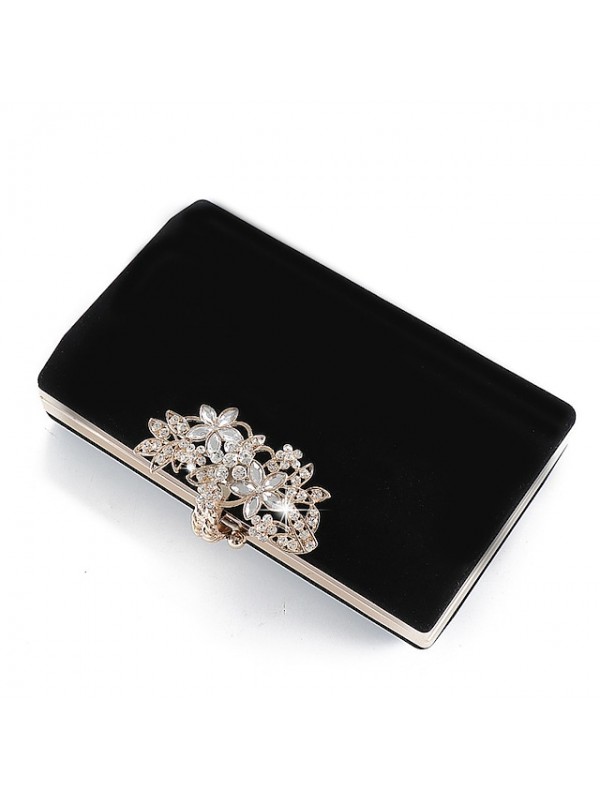 Women's Evening Bag Chain Bag Evening Bag Polyester Crystals Chain Vintage Party / Evening Holiday Wine Black Gold #8856334