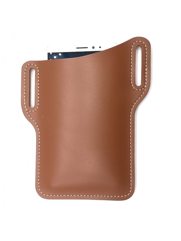 ekphero men vintage casual genuine leather 6.3/7.2 inch phone bag waist bag pouch leather belt bag purse #8481981