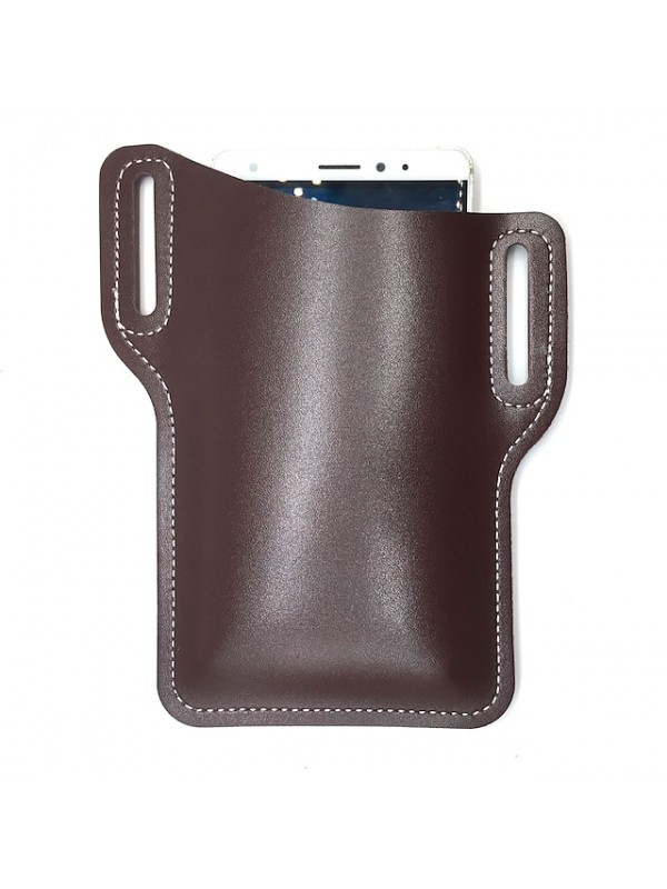 ekphero men vintage casual genuine leather 6.3/7.2 inch phone bag waist bag pouch leather belt bag purse #8481981