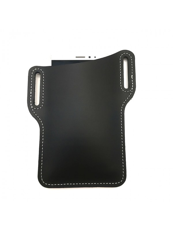 ekphero men vintage casual genuine leather 6.3/7.2 inch phone bag waist bag pouch leather belt bag purse #8481981