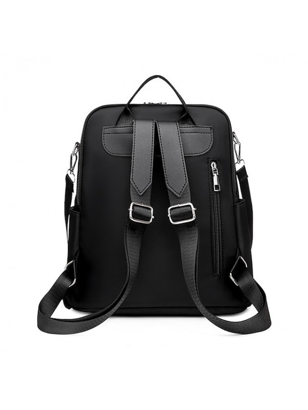 Women's Functional Backpack Mini Backpack PU Leather Oxford Cloth Solid Color Adjustable Large Capacity Zipper Daily Office & Career Black Khaki #8994996