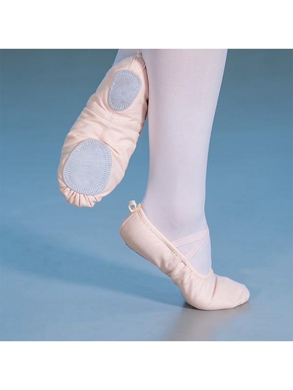 Women's Ballet Shoes Training Practise Practice Solid Color Flat Heel Black Pink Camel Elastic Band Slip-on / Girls' #8883172