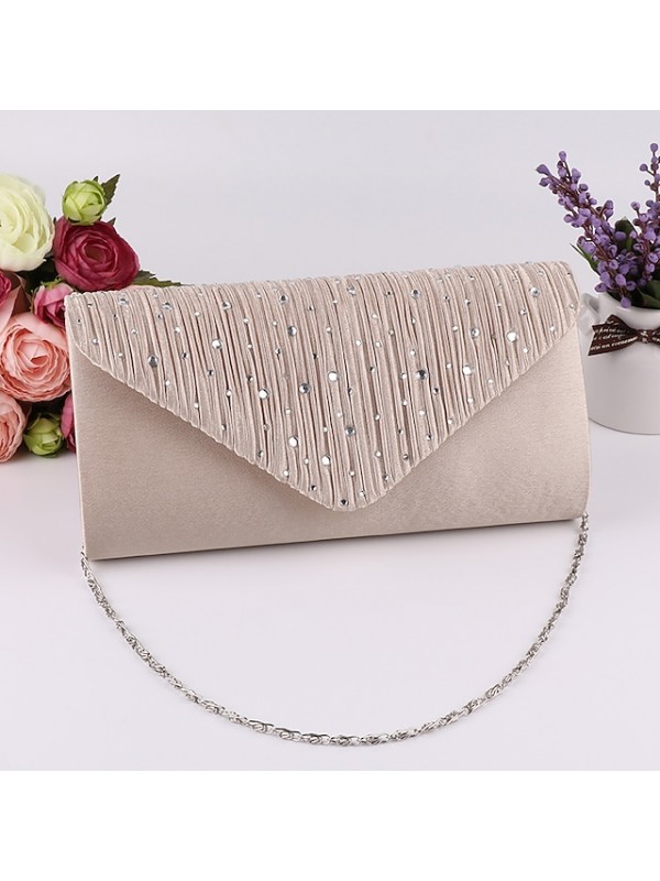Women's Evening Bag Wedding Bags Handbags Evening Bag Polyester Plain Party Event / Party Black Silver Gold Beige #1899430