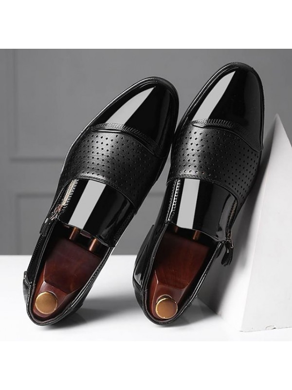 Men's Loafers & Slip-Ons Lace up Sequins Comfort Shoes Business Casual Classic Wedding Office & Career PU Waterproof Non-slipping Height-increasing Black and Dark Gray Dark Brown Black Fall #8815856