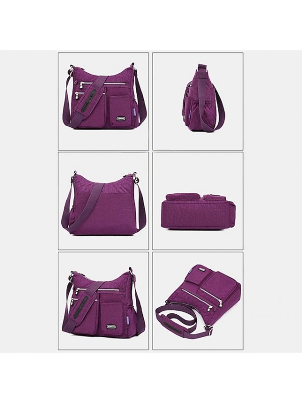 women waterproof large capacity multi-layer crossbody bag rose red grape purple fashion meter sea blue #8485184