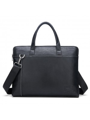 Men's 2022 Briefcase PU Leather Zipper Office & Career Blue Black Brown #8792643