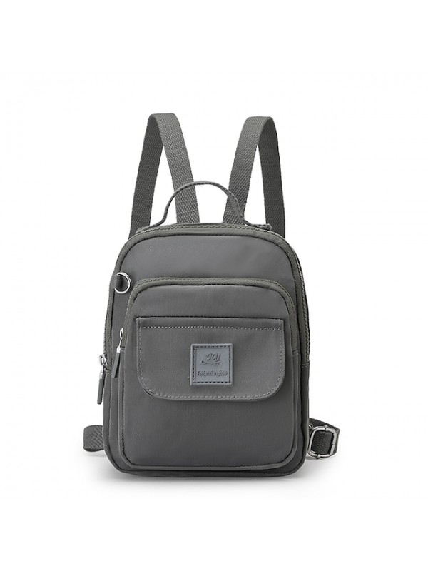 Women's Mini Backpack Nylon Solid Color Lightweight Zipper Daily Office & Career Light Purple Blue Black Gray Pink #9025526
